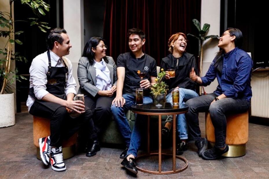 DE IZQUIERDA A DERECHA: Daniel Delgado (Handshake), Jimena Alva (Sod), Israel Barón (Casa Prunes), Estefany Palma (Baltra) y Daniela Jardón (Rayo Cocktail Bar).