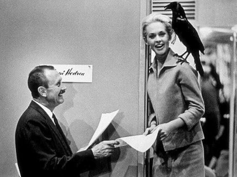 Tippi Hedren filmando una de las escenas de "The Birds".
Foto: IMDb