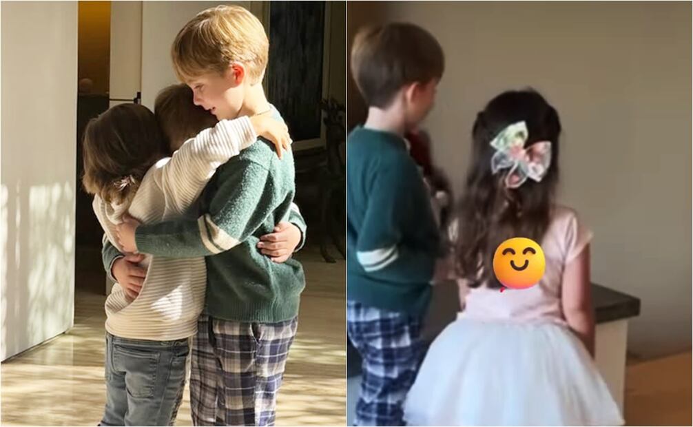 Hijos de Anahí; Manuel y Emiliano, abrazan a Maximiliano, hijo de Zoraida Gómez, y caminan junto a la hija de Dulce María, María Paula. 
Fotos: Instagram