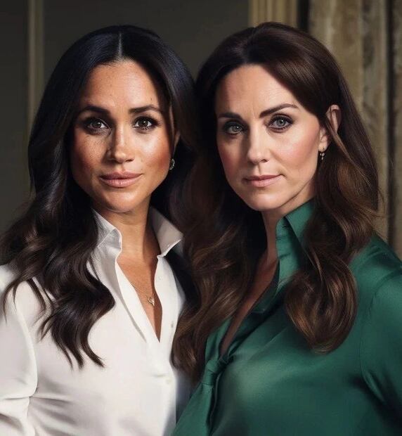 Meghan Markle y Kate Middleton. Fuente: Instagram @1royalnews