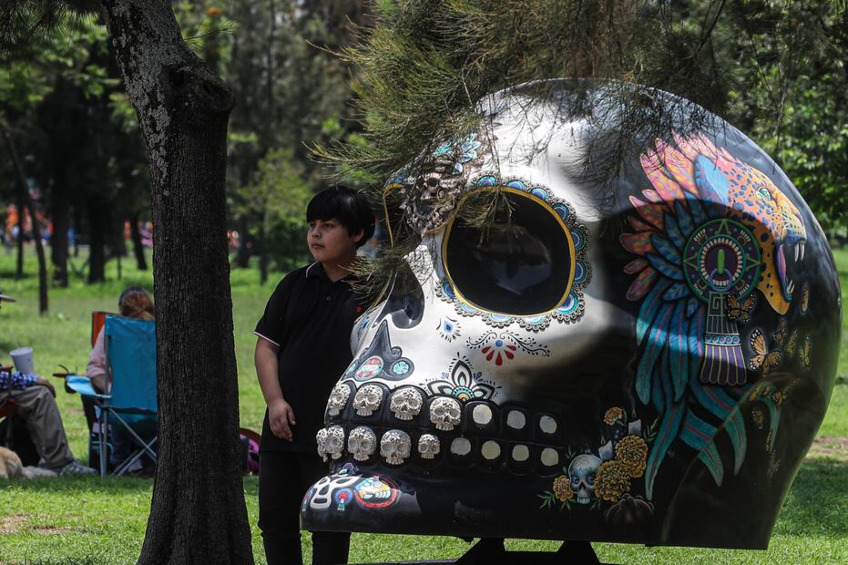 Exposición Mexicraneos en el Bosque de Aragón. FOTO: Gabriel Pano El Universal