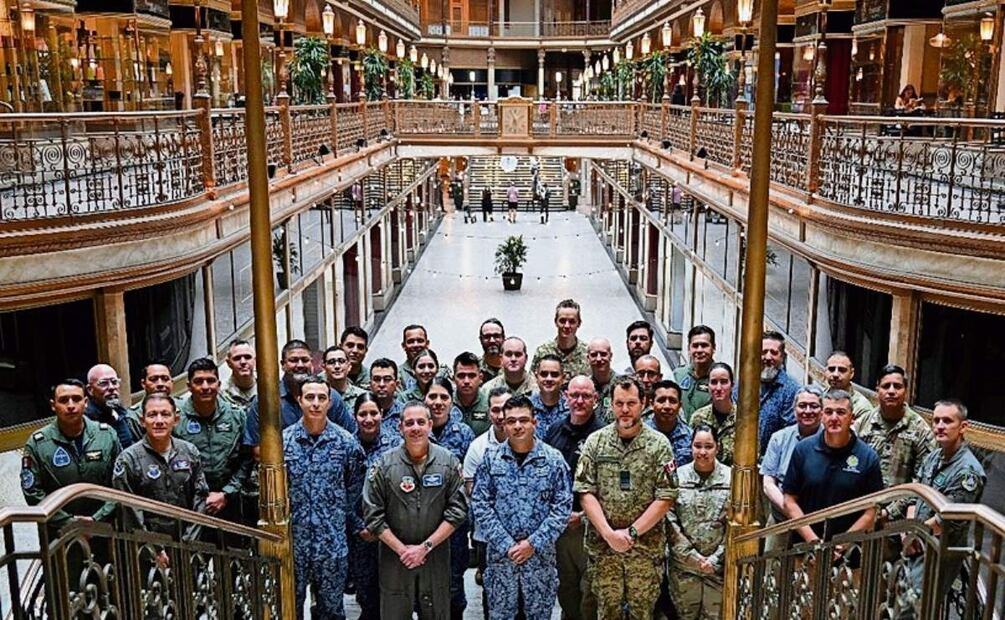 Militares de los tres países asistieron a la Conferencia Final de Planificación del Ejercicio Multinacional de Defensa Aérea en Cleveland, Ohio. Foto: Especial
