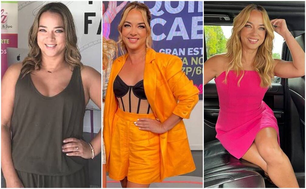 Adamari López y su cambio de imagen. La primer foto es del 2017; la segunda y la tercera de su nuevo aspecto en 2024. Fotos: Instagram.