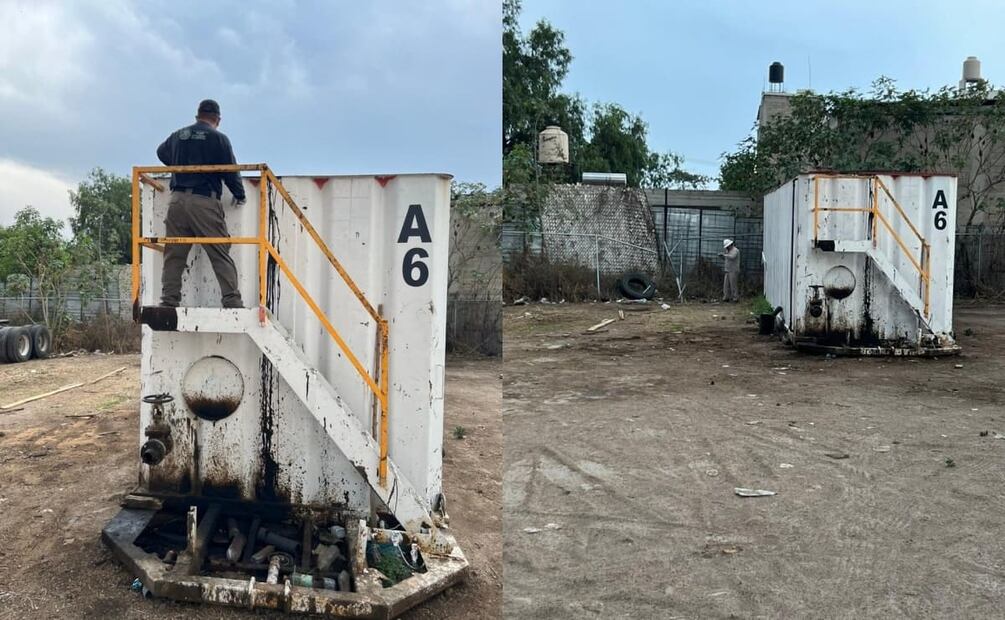 El combustible asegurado presuntamente fueron saqueado por huachicoleros de ductos de Pemex que cruzan por esta región industrial. Foto: Especial