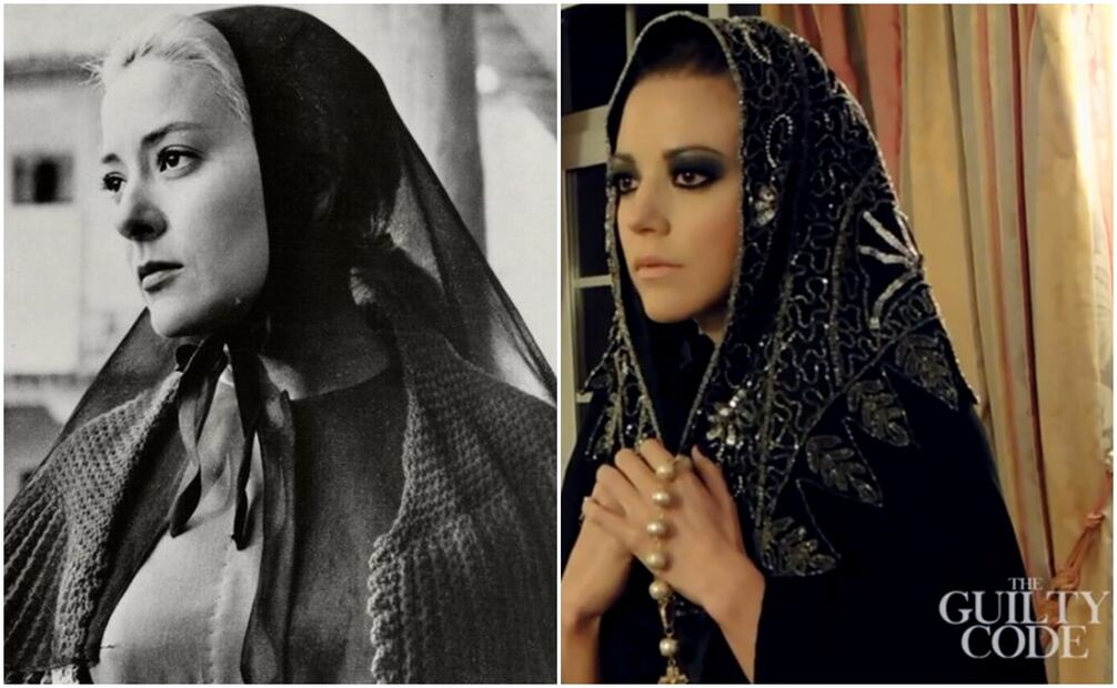 Fernanda Castillo le rindió un homenaje a Silvia Pinal en 2015 con una sesión de fotos en la revista "The Guilty Code". En esta foto rememora la actuación de Pinal en la película "Viridiana", en 1963.
