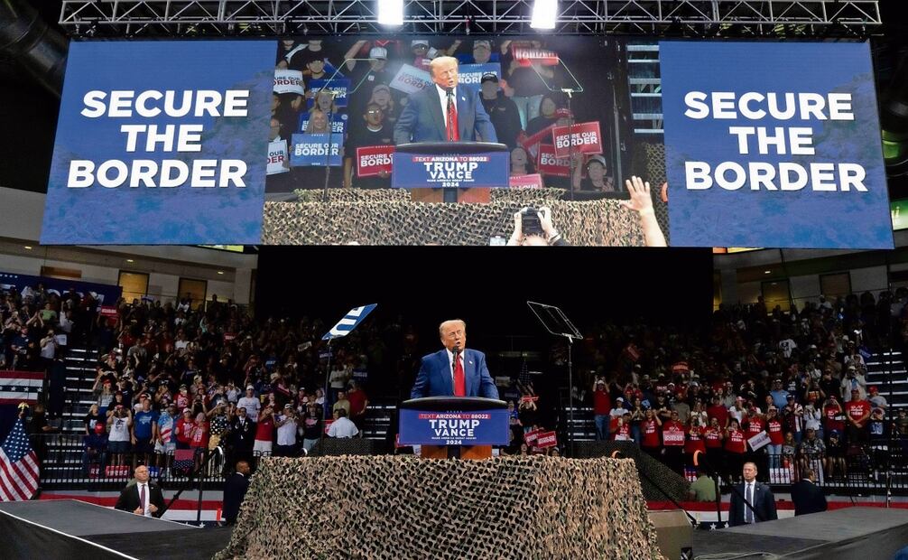 Trump reitera la necesidad de aplicar fuertes aranceles a todas las importaciones, no solo a países con los que existe cierta rivalidad como China, sino a socios comerciales importantes como México. Foto: Rebecca Noble / AFP