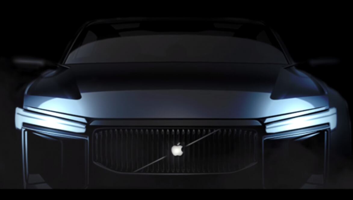 Render no oficial del auto de Apple.