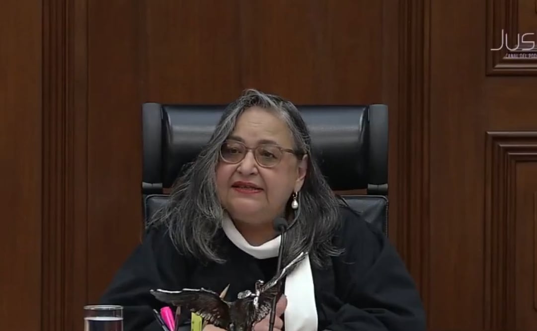 Norma Piña, ministra presidenta de la Suprema Corte, en la última sesión del pleno actual este martes 19 de agosto de 2025. Foto: Especial