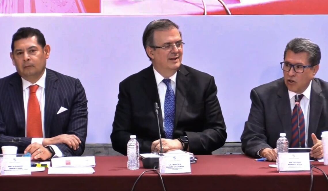 Ebrard realizó una larga exposición sobre la situación de México en materia de política exterior, donde no aludió nada relacionado con sus aspiraciones presidenciales. Foto: especial