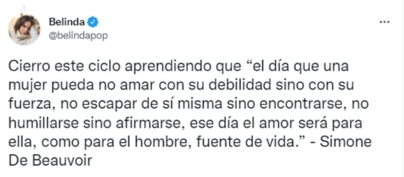 “Me duele y mucho”; la reacción de Belinda tras truene con Nodal