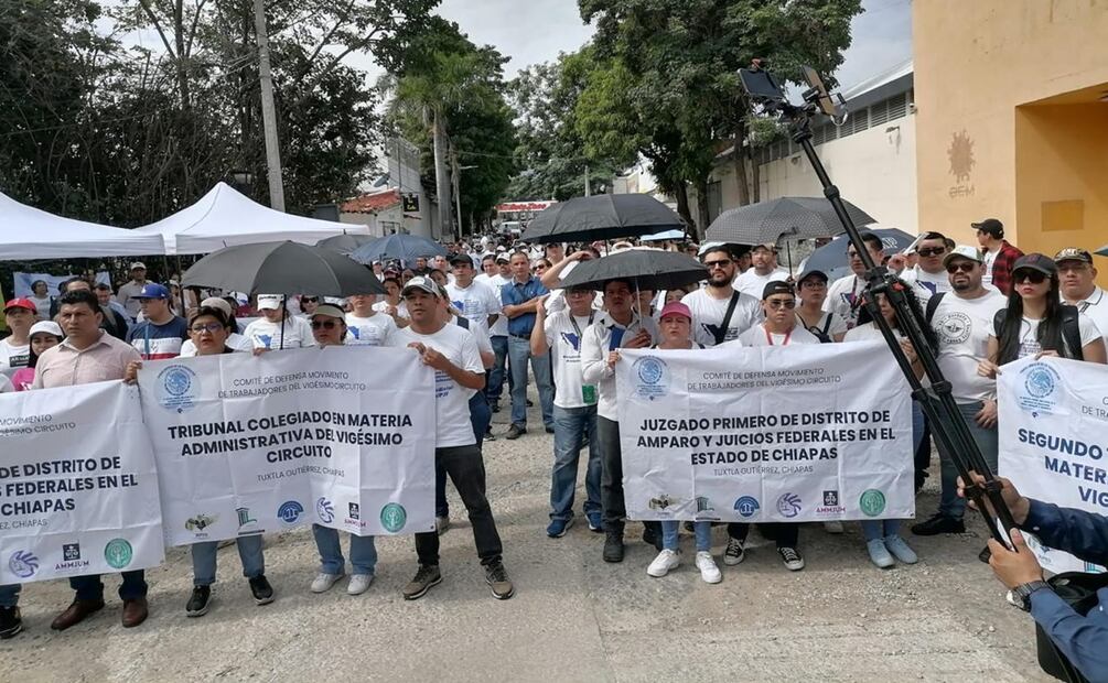 Trabajadores de PJF de Chiapas asumen “su compromiso de defender el Estado de derecho y la Constitución”. Foto: Cortesía