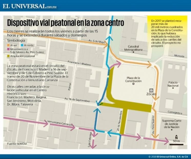 Paseantes disfrutan del Zócalo peatonal; se genera caos vial