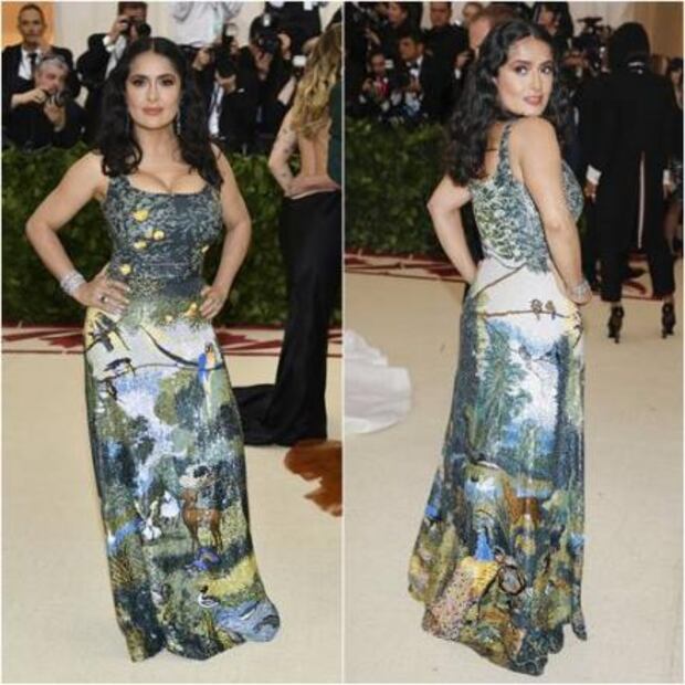 Salma Hayek y el vestido con el que sorprendió en la Gala del Met