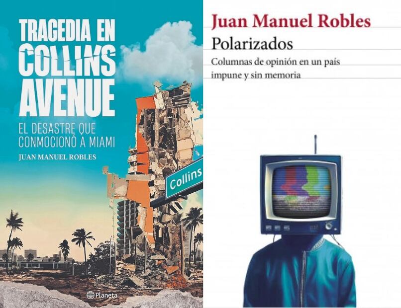 Portada de Tragedia en Collins Avenue por Planeta. Portada de Polarizados por Seix Barrial