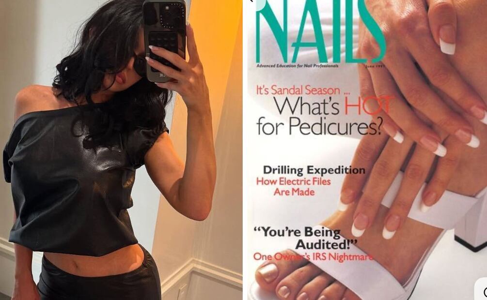 Zola se inspiró en una modelo de revista de los años 90. Foto: Especial. Instagram @nailsbyzola
