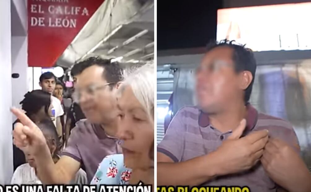Hombre encara a Yulay tras provocar fila de hora y media en taquería El Califa de León.
Foto: Captura de pantalla
