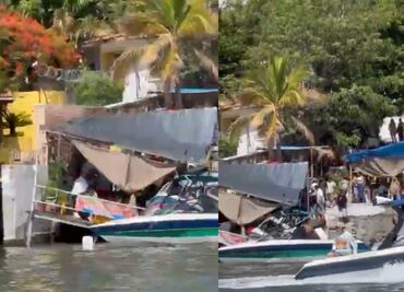 Colapsa muelle de restaurante en lago de Tequesquitengo, Morelos; unas 30 personas caen al agua
