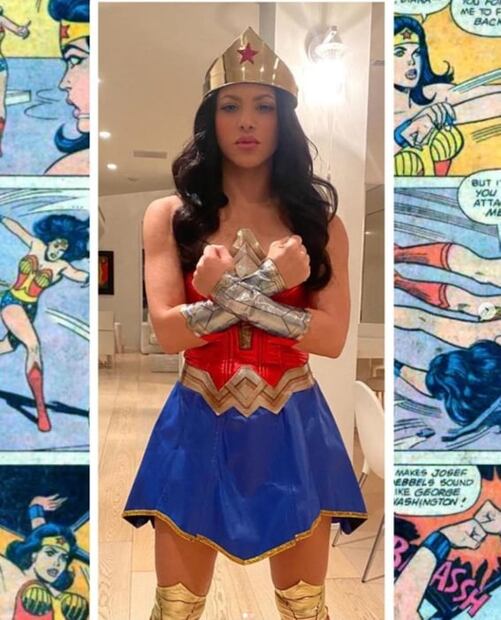 Shakira se convierte en la mujer maravilla para Halloween; le piden que vuelva al cabello oscuro 