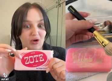 Limpiar las brochas con jabón Zote, la nueva tendencia en TikTok