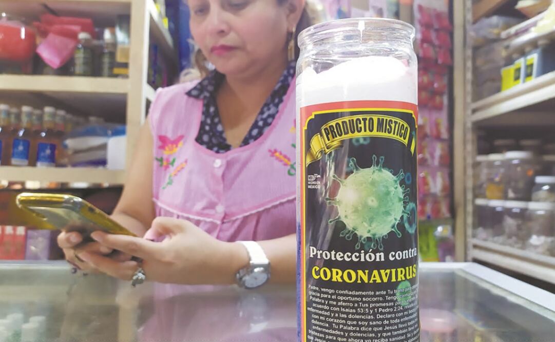 The candles against COVID-19 are selling really well in this market - Photo: Luma López/EL UNIVERSAL