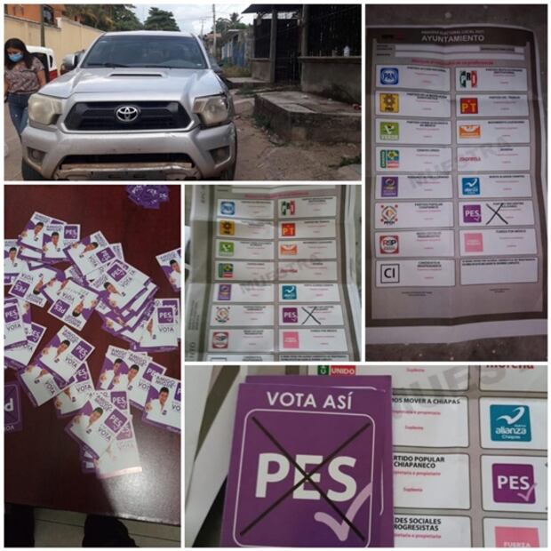Aseguran material electoral apócrifo y de apoyo a candidato del PES en Chiapas