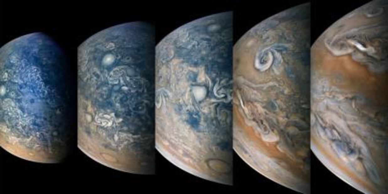 NASA comparte imágenes de la atmósfera de Júpiter