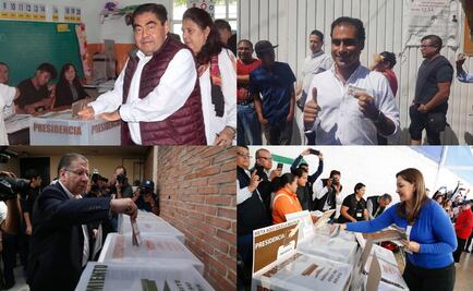 Votan los candidatos y la candidata a la gubernatura de Puebla