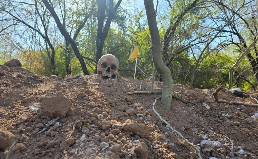 Aumenta a 40 osamentas y 7 cuerpos humanos el hallazgo en el panteón clandestino en Hermosillo, Sonora. Foto: Buscadoras por la Paz