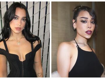 Dua Lipa y Danna Paola lucen igual con looks que dejan sus caderas al desnudo