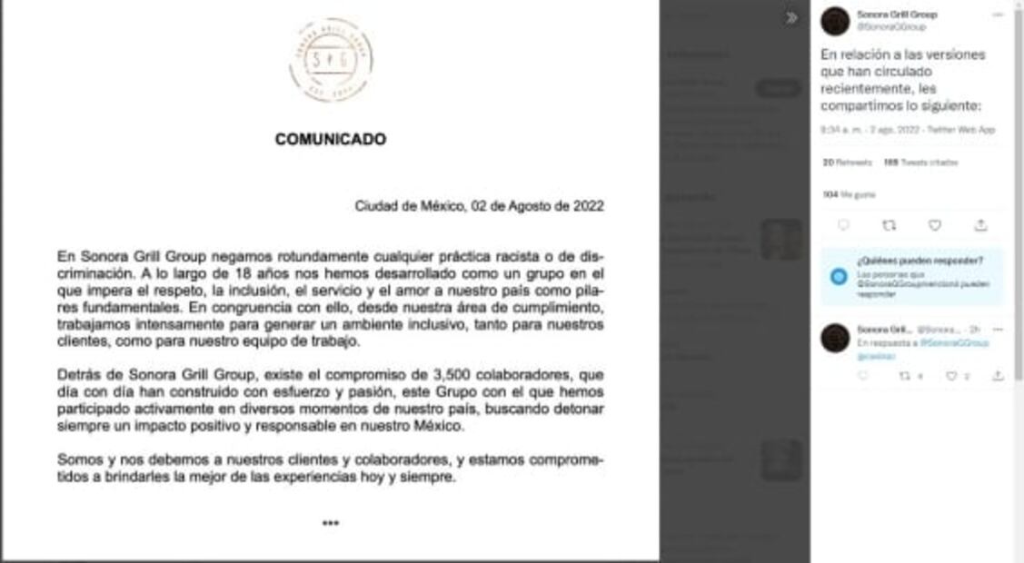Sonora Grill es señalado por prácticas racistas y de discriminación