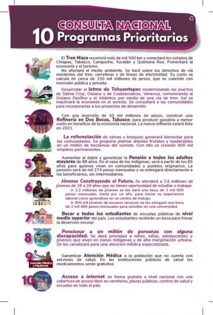 Dan a conocer boleta para consulta de Tren Maya y otros 9 programas