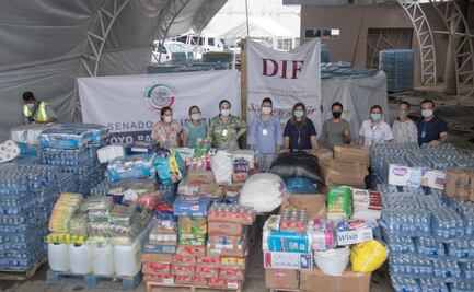 Llega a Tabasco tráiler con ayuda humanitaria recaudada en el Senado