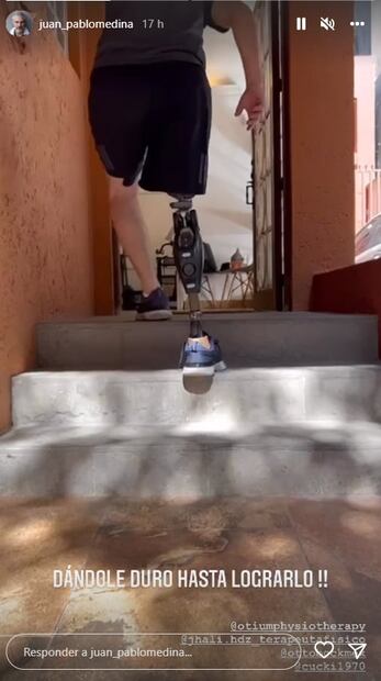 Así se esfuerza Juan Pablo Medina para dominar la prótesis de su pierna
