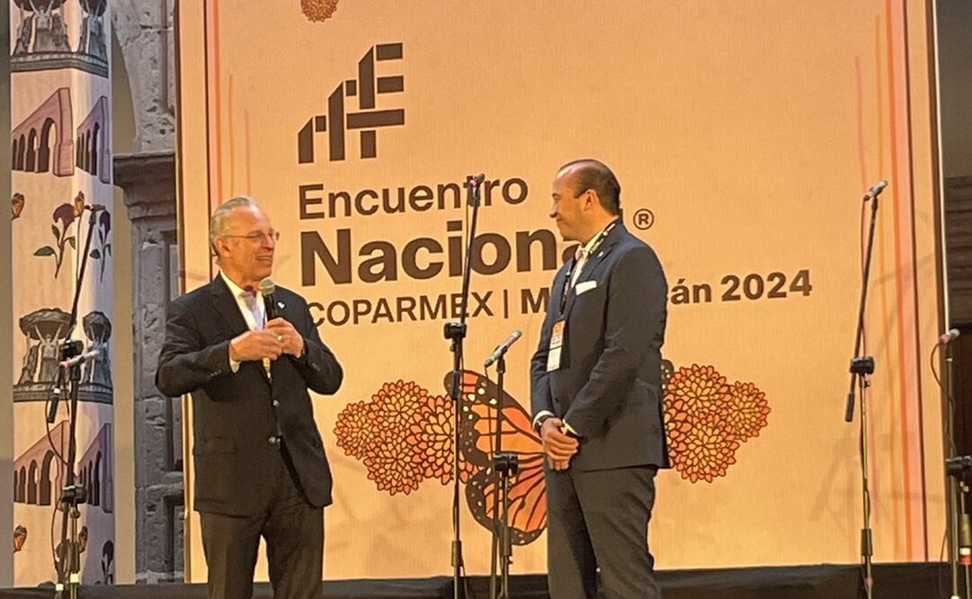 Durante el Encuentro Nacional Coparmex, Michoacán 2024, el líder del sindicato patronal afirmó que "ya se definieron dos variables que estaban indefinidas”. Foto: X @edelamadrid