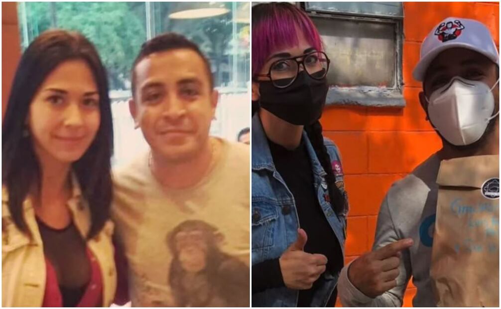 Luis Fernando Peña y Aly Noris en la primera foto que se tomaron en 2016. La segunda imagen fue en pandemia, cuando el amor entre ellos comenzó a surgir.