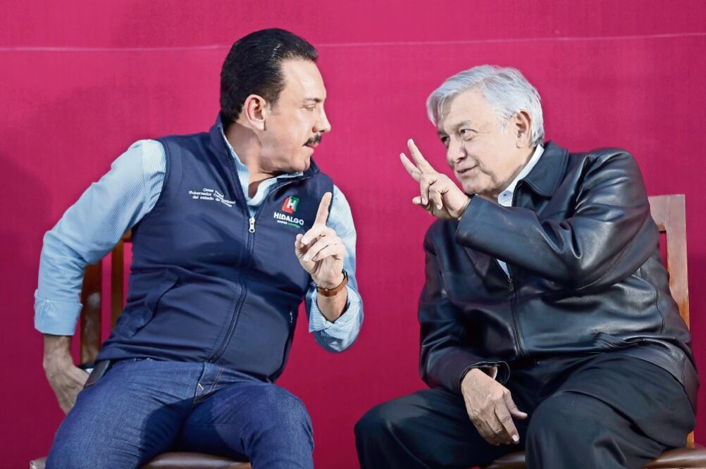 El gobernador de Hidalgo, Omar Fayad, y el presidente Andrés Manuel López Obrador en la reapertura de la escuela Luis Villarreal El Mexe (Juan Carlos reyes. El Universal )
