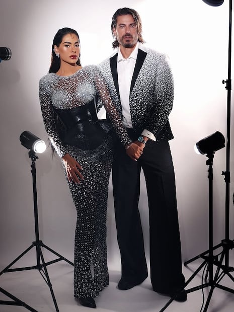 Galilea Montijo junto a Isaac Moreno, en looks coordinados. Foto: Especial. Instagram @galileamontijo (Fernando Dumas)