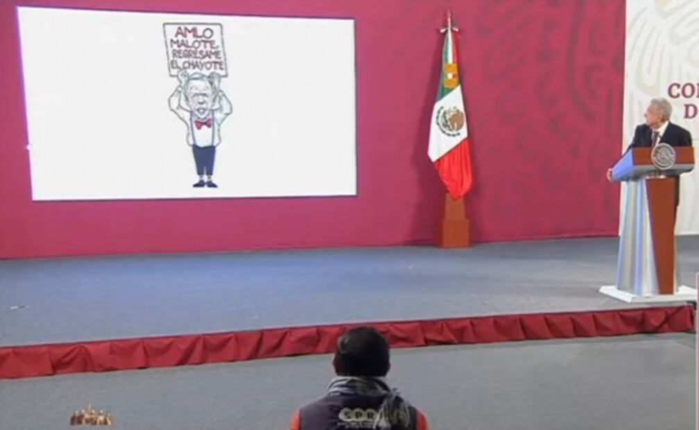 Genera polémica caricatura de López-Dóriga presentada por AMLO en la mañanera