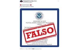 Embajada de EU en México desmiente lista de políticos mexicanos ligados al narco; "es información falsa"