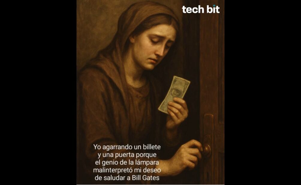 Cómo hacer el meme "el genio malinterpretó mi deseo" con ChatGPT. Imagen hecha con IA