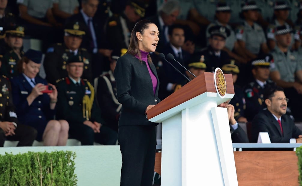 La presidenta de México, Claudia Sheinbaum Pardo, encabezó el sexto aniversario de la Guardia Nacional. Foto: Daniel Augusto / CUARTOSCURO