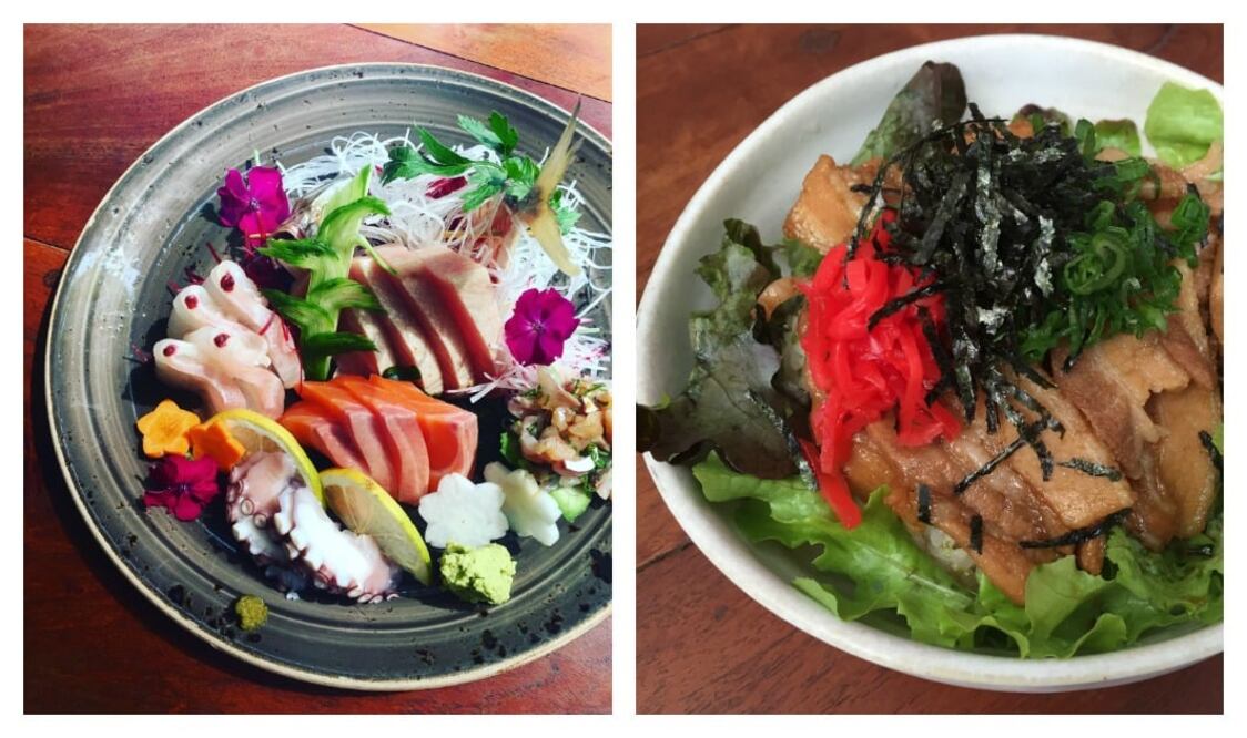 Fotos: NATALIA DE LA ROSA / Plato mixto de sashimi y donburi de pork belly