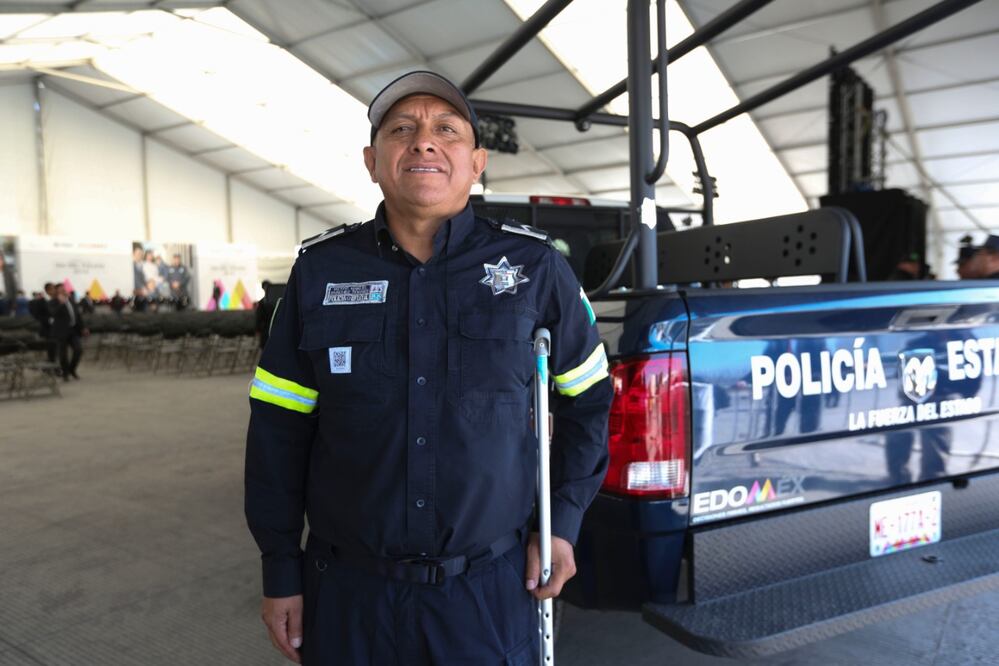Alejandro Velázquez fue reconocido como policía del año después de una persecución en el municipio de Zumpango. Foto: Jorge Alvarado
