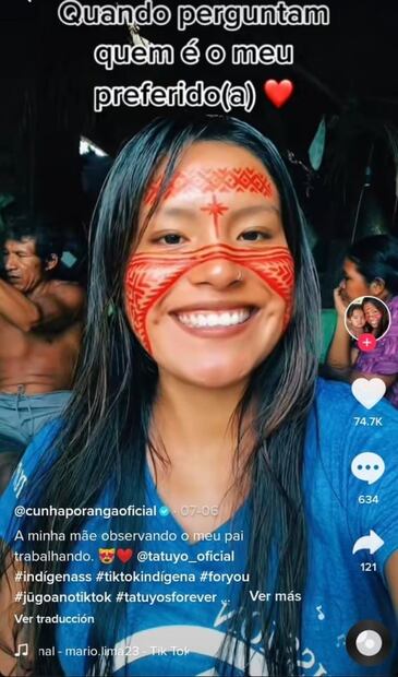 Conoce a Cunhaporanga, la tiktoker indígena que muestra con orgullo su cultura desde el Amazonas