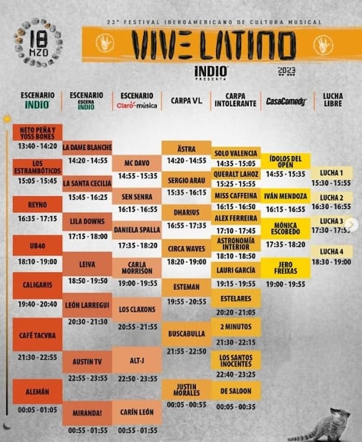 Vive Latino 2023: Cartel, horarios, clima y todo lo que debes saber  