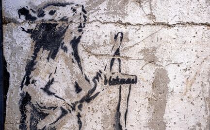 Obra de Banksy aparece en una galería de arte en el centro de Tel Aviv