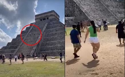 VIDEO: Otra vez... Turista sube a pirámide de Chichén Itzá y así lo reciben al bajar