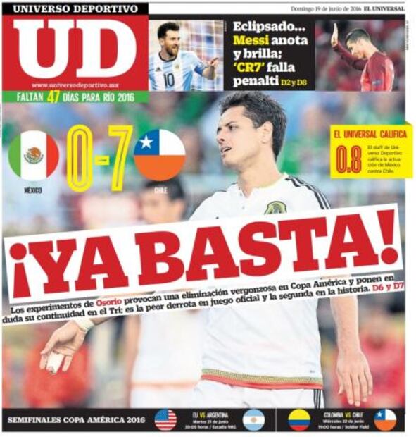 Primer reencuentro de México ante Chile