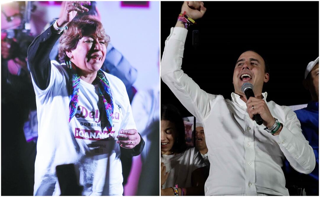 Delfina Gómez y Manolo Jiménez, Foto: Diego Simón y Jorge Alvarado / EL UNIVERSAL