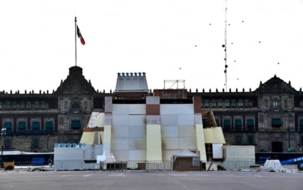 Recrean Templo Mayor a escala en la plancha del Zócalo de la CDMX